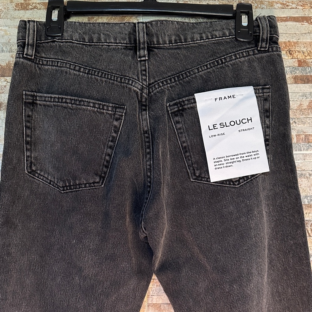 Frame Denim Charcoal Straight-Leg Jeans - Picture 4 of 5